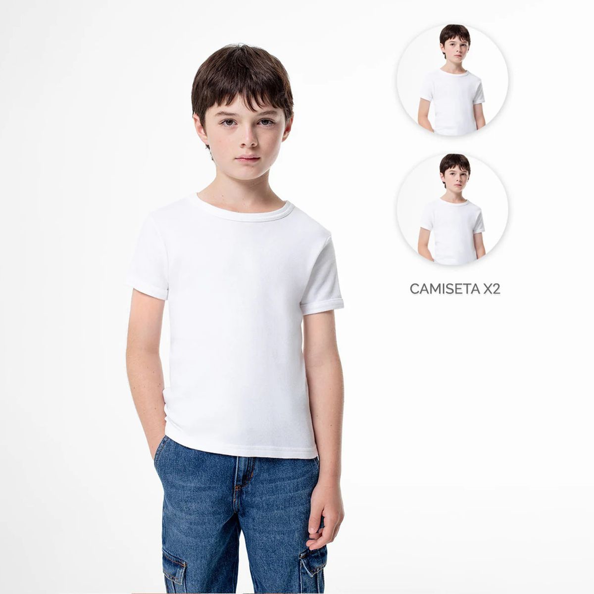 GEF - Camisetas para Niño Pack de 2 unidades Manga corta de Algodón Gef