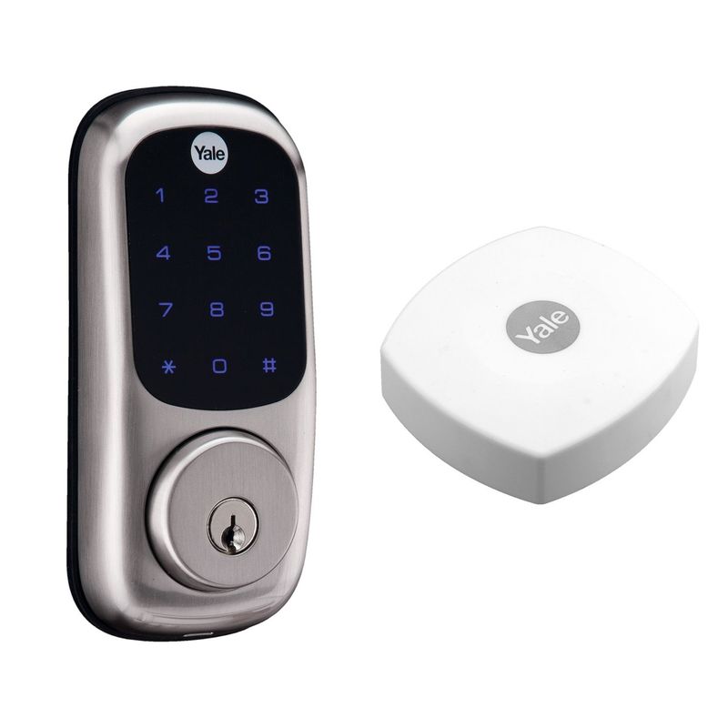 YALE - Cerrojo Digital de Clave y Llave Real Living + Connect Hub
