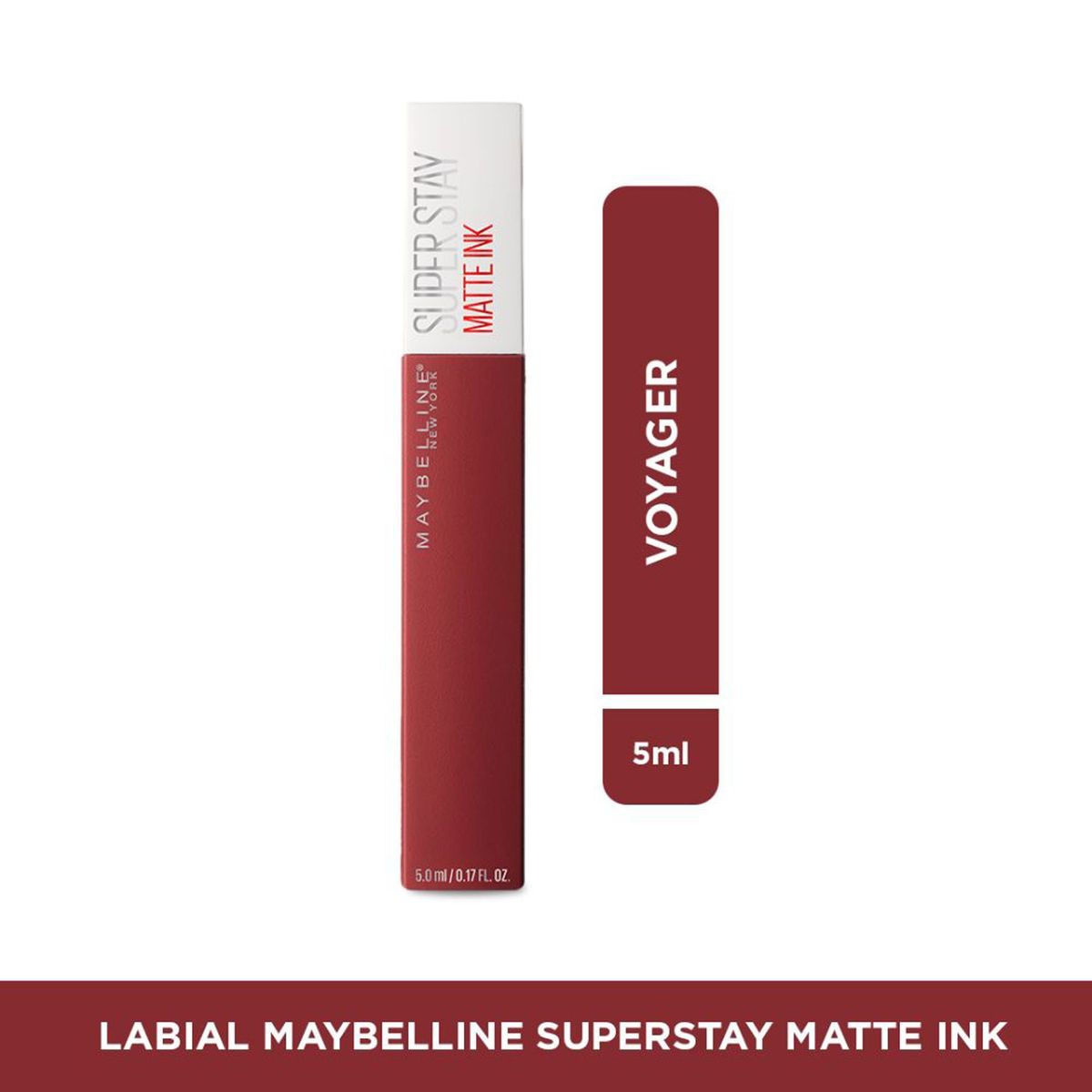 MAYBELLINE - Labial larga duración SuperStay Matte ink acabado matte VOYAGER Maybelline 5 ml 