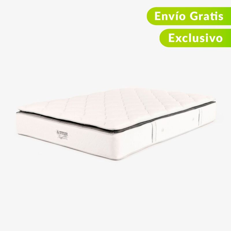 AMERICANA DE COLCHONES - Colchón Semidoble Firmeza Media Ortopédico Resortado con Pillow A Cinco 120 x 190 cm + Almohada Americana de Colchones - 0% Interés a 3, 6 o 12 Cuotas Pagando con tu CMR Banco Falabella