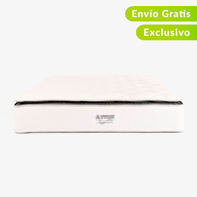 AMERICANA DE COLCHONES - Colchón Doble Firmeza Media Ortopédico Resortado con Pillow A Cinco 140 x 190 cm + 2 Almohadas Americana de Colchones - 0% Interés a 3, 6 o 12 Cuotas Pagando con tu CMR Banco Falabella