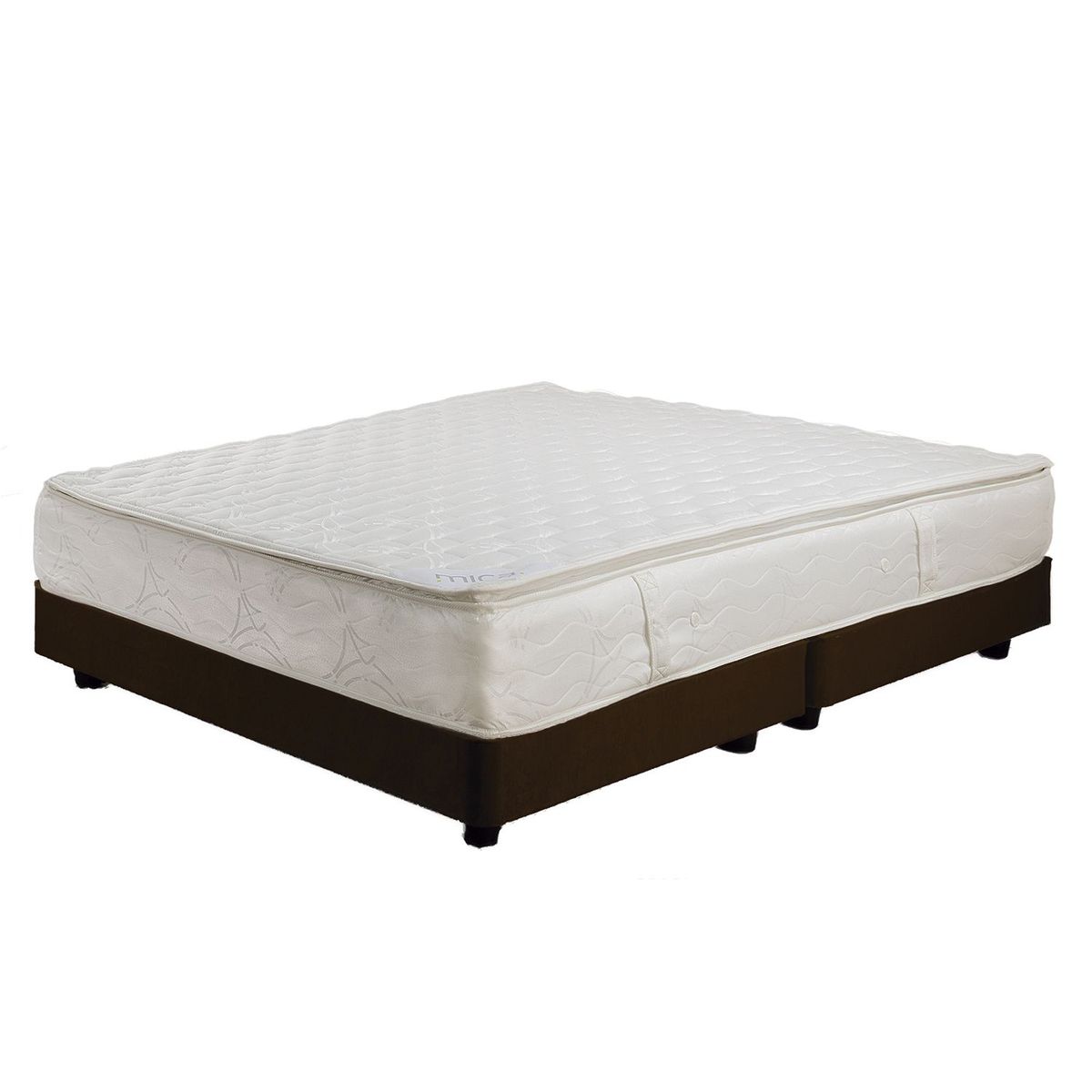 MICA - Colchón con Base Cama cama Doble Firme Ortopédico Resortado con Pillow Mica Firm 140 x 190 cm + 2 Almohadas Mica