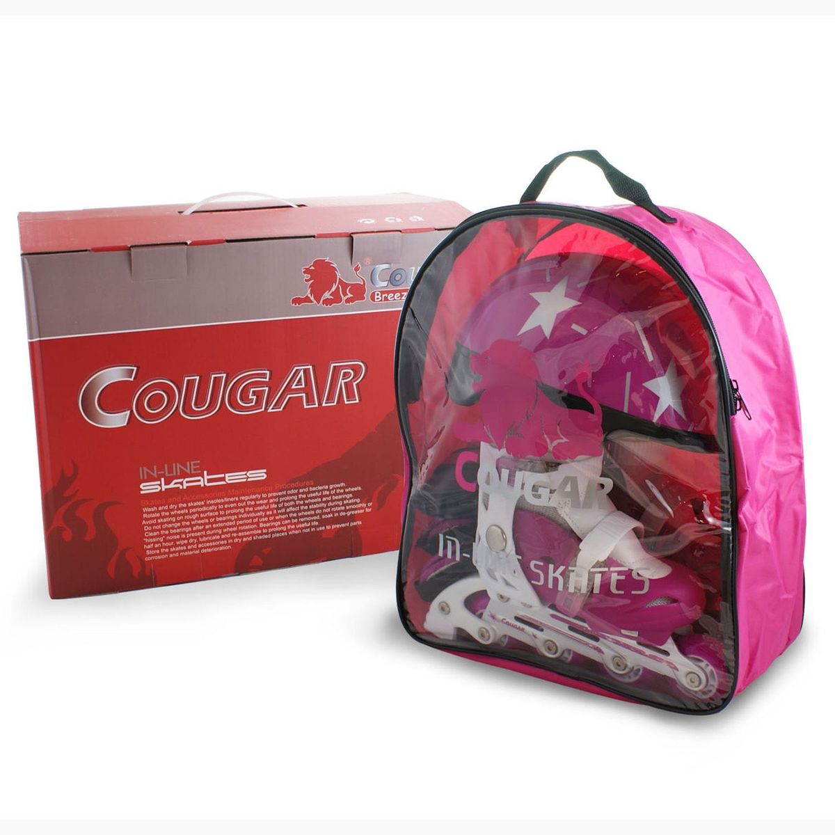 COUGAR - Set de Patines Ajustables con Casco y Protecciones