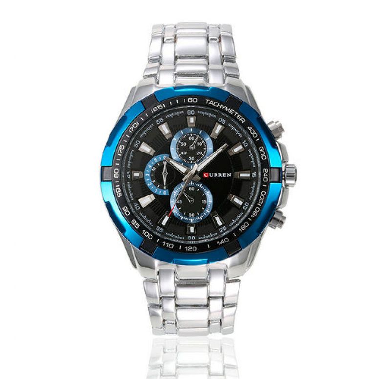 CURREN - Reloj Curren Hombre 8023slbl . Reloj Acero Inoxidable plateado