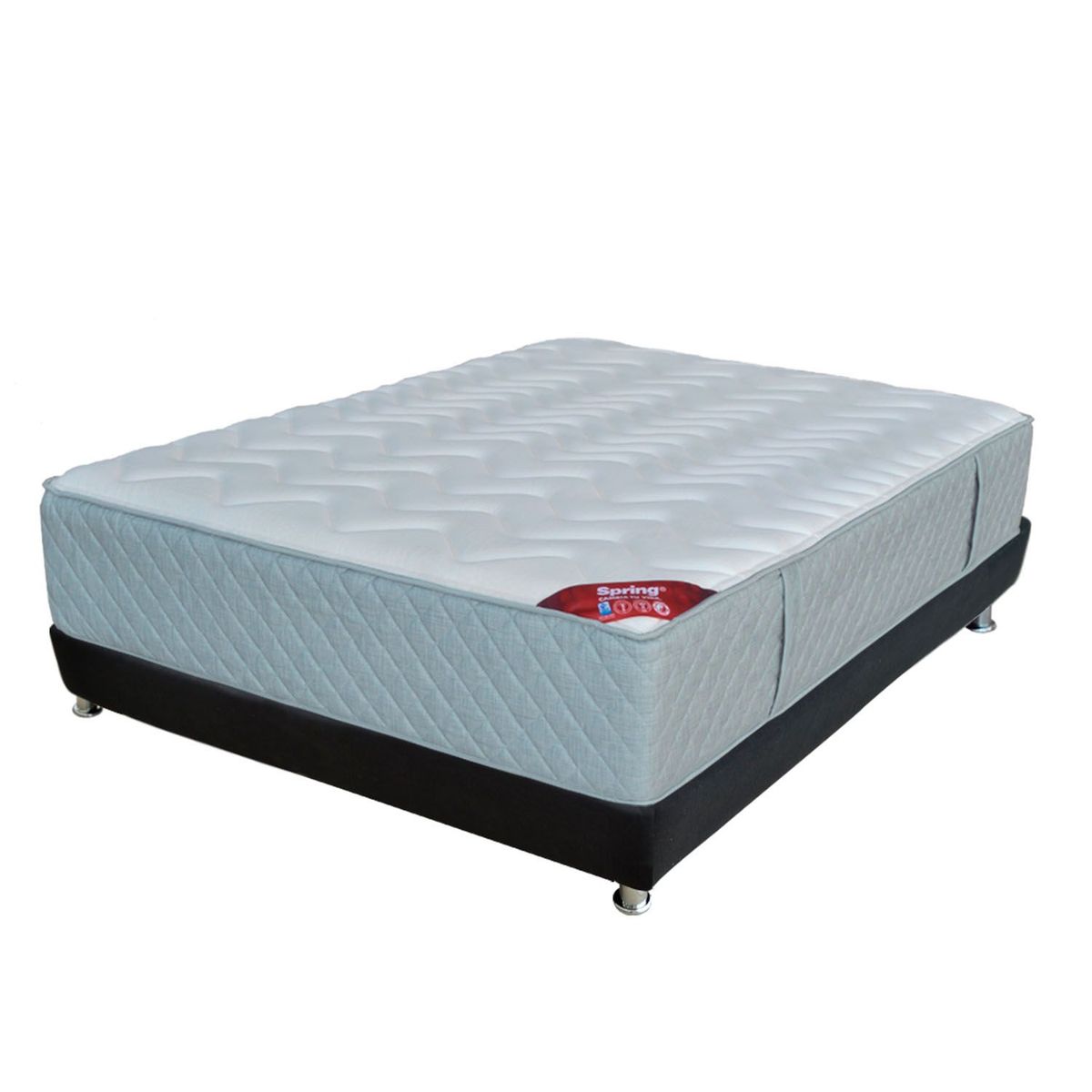 COLCHONES SPRING - Colchón Gardens + Base Cama Madison Doble Negra