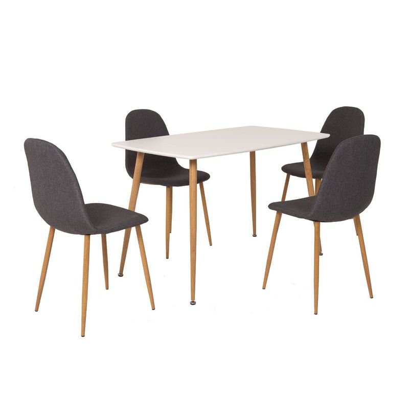 MUEBLES MOLTI - Juego De Comedor 4 Puestos Tod Gris
