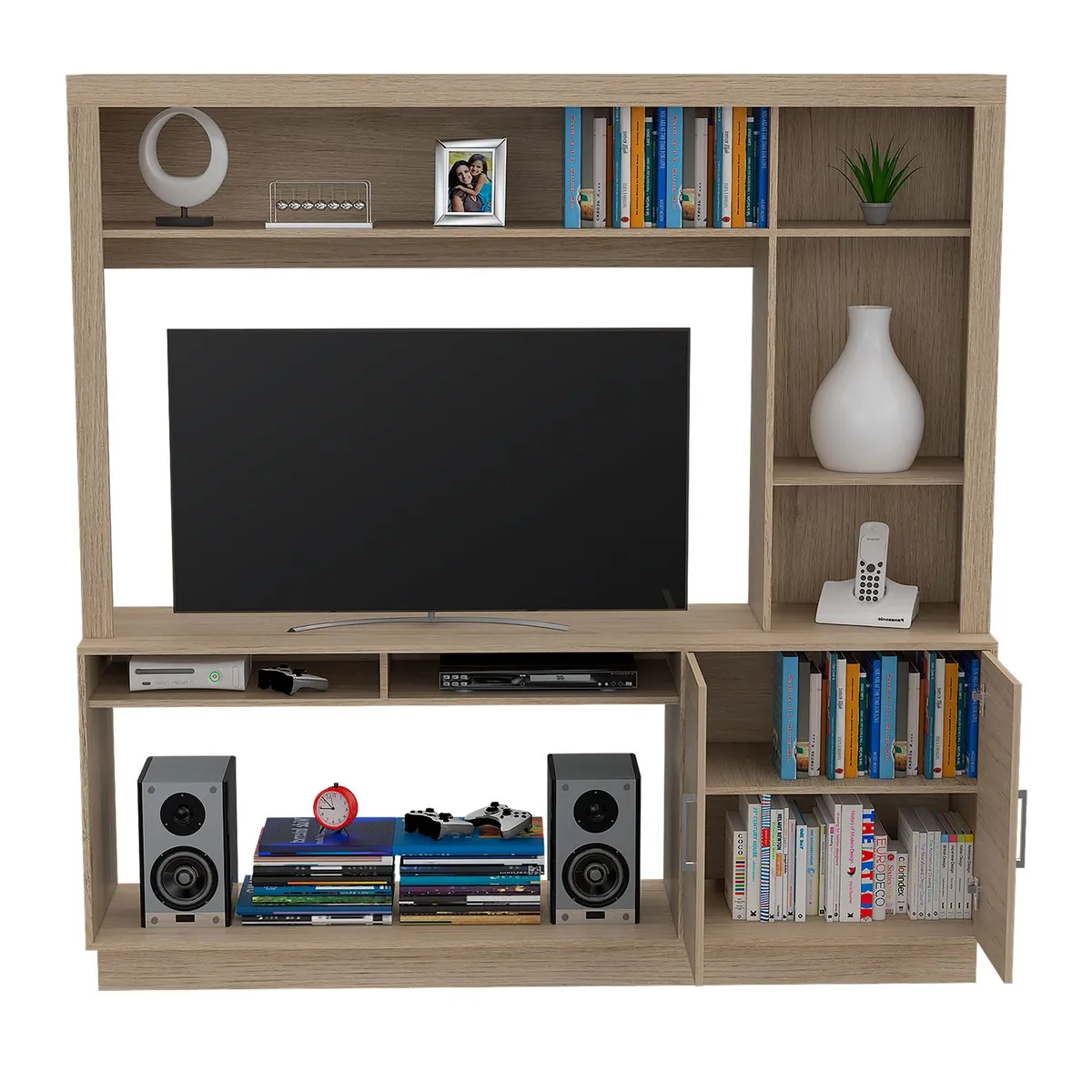 RTA MUEBLES - Centro de Entretenimiento de 180 x 180 x 40 cm, Mueble de TV Moderno para Televisor de 50 Pulgadas, RTA Muebles