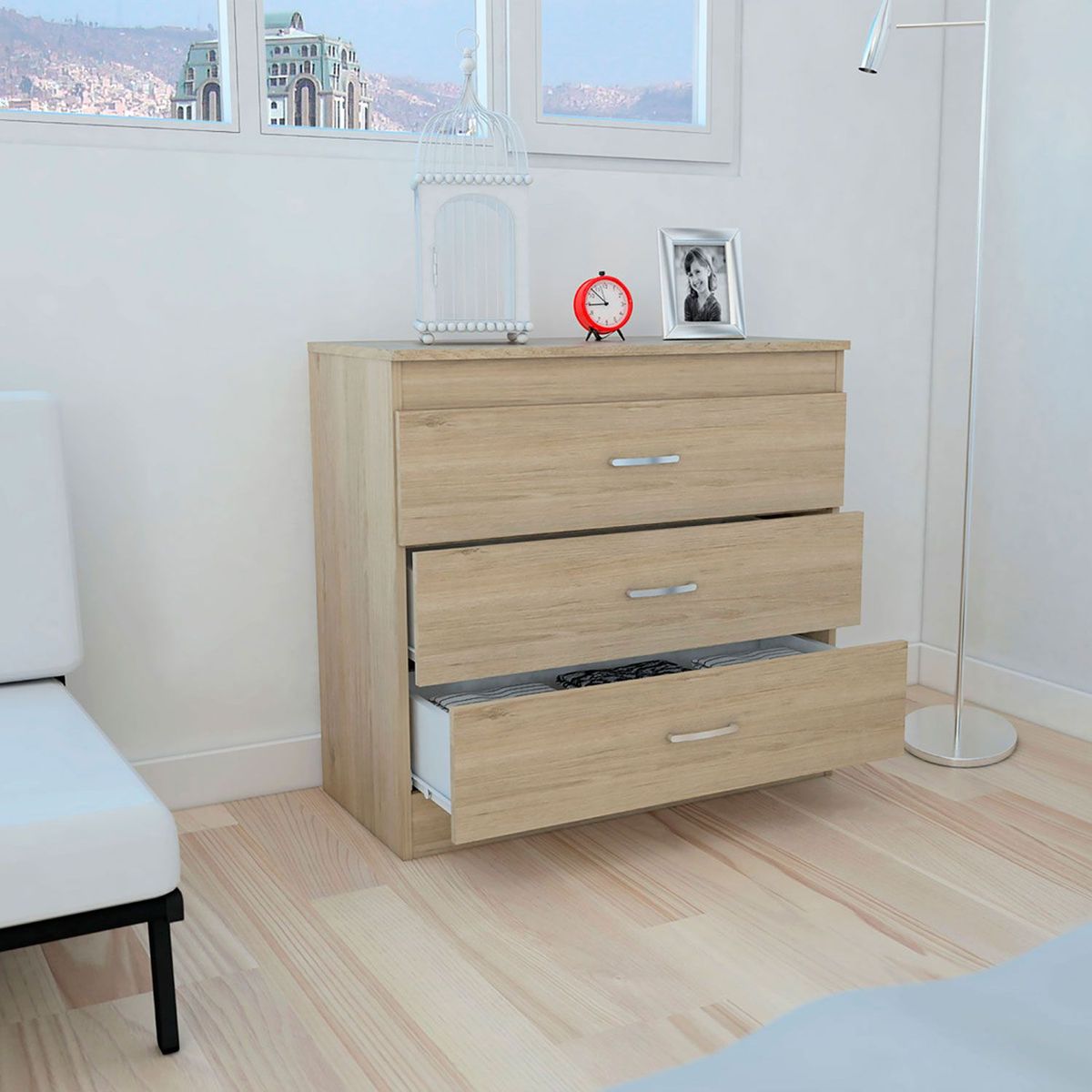 RTA MUEBLES - Cómoda de 3 Cajones 75 x 80 x 37 cm RTA Muebles