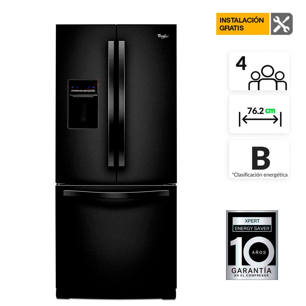 WHIRLPOOL - Nevecón Whirlpool French Door 549 lt WRF560SEHB