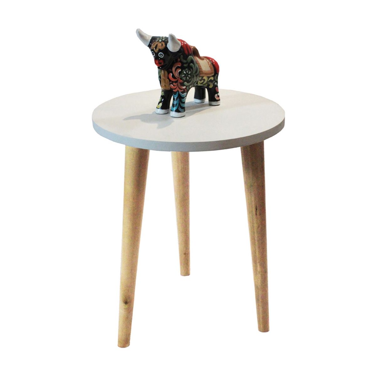 DKO DESIGN - Mesa Auxiliar Moderna Redonda en Madera 39 x 51 x 39 cm Dko Design  - Mueble