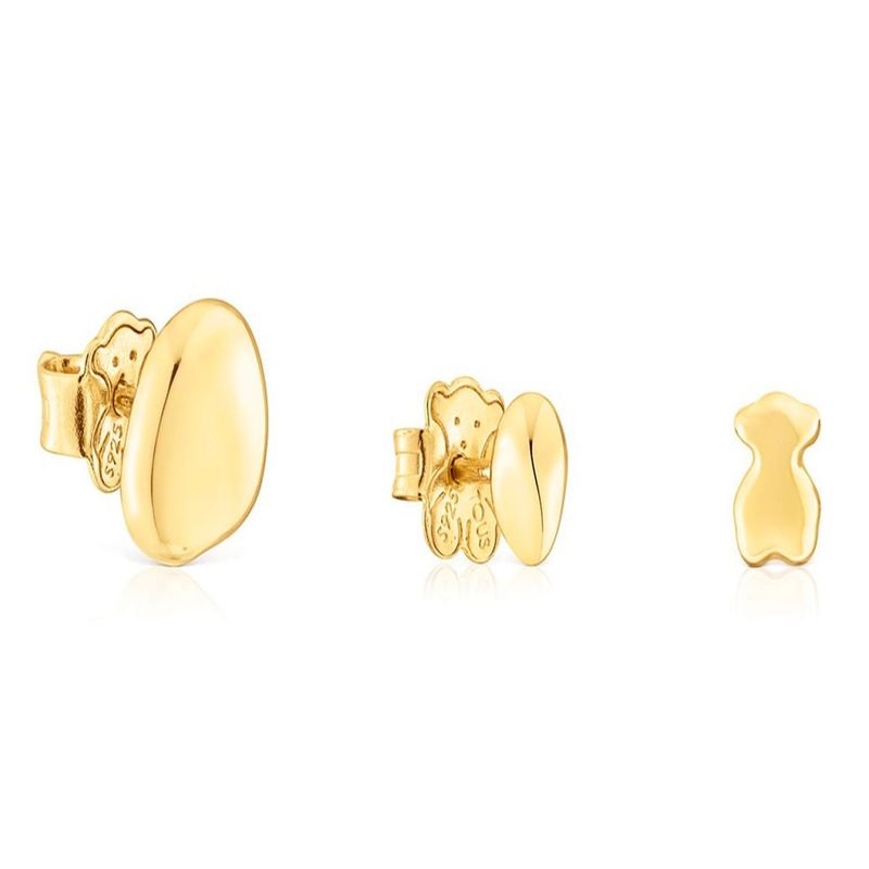 Tous Orecchini Joy Bits Corti Bicolore Con Orsetto: Argento Sterling, Gioiello Originale In Confezione Regalo - 2