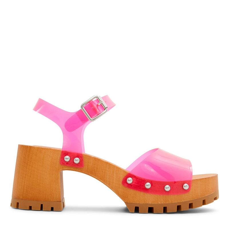 CALL IT SPRING - Sandalias para Mujer con tacón grueso y suela tipo tracker Sandalias Call It Spring transparentes rosadas de moda para mujer