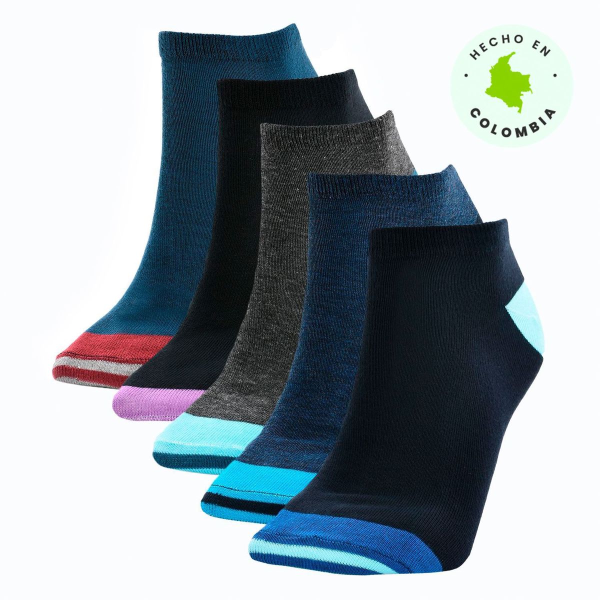 BASEMENT - Pack de 5 Medias Cortas Hombre Basement