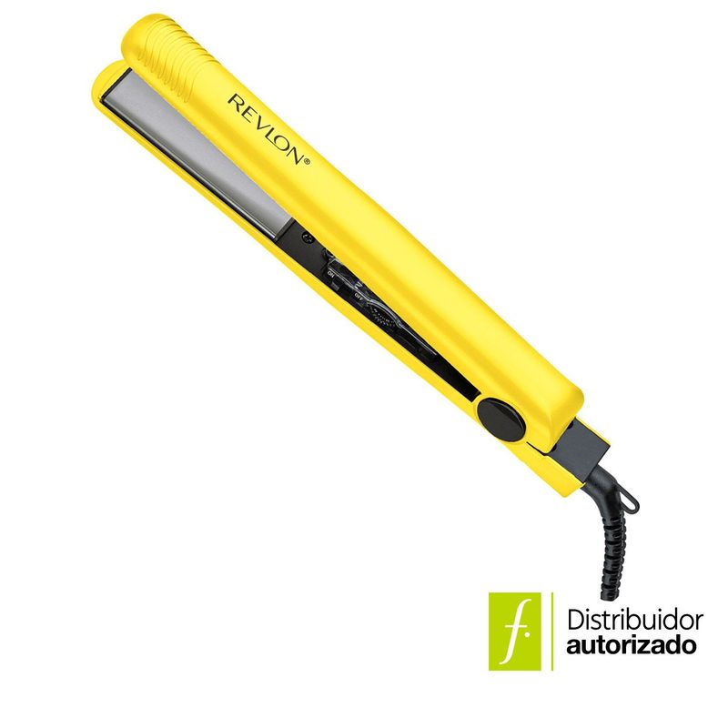 REVLON - Plancha para cabello Revlon Amarilla, plancha alisadora para el pelo con placas en cerámica y apagado automático