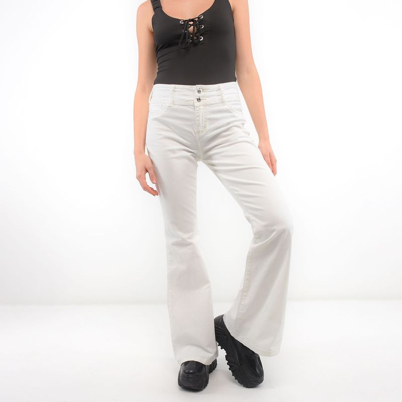 MOSSIMO - Jean Flare para Mujer Tiro alto de Algodón Mossimo