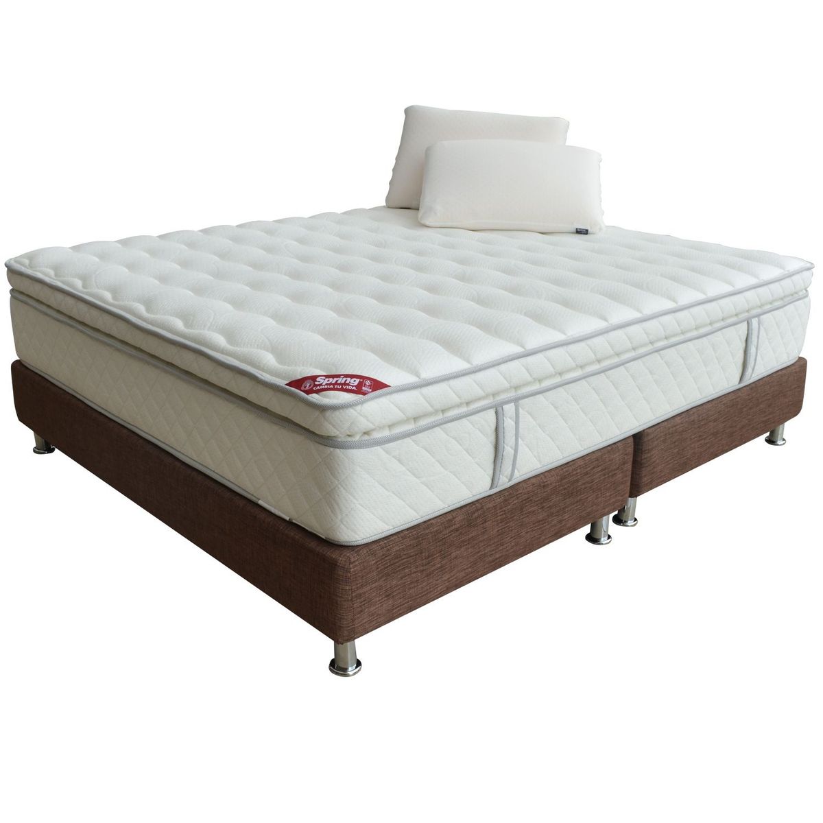 COLCHONES SPRING - Colchón con basecama Doble Espuma Pegaso 140 x 190 cm + 1 Almohada Colchones Spring