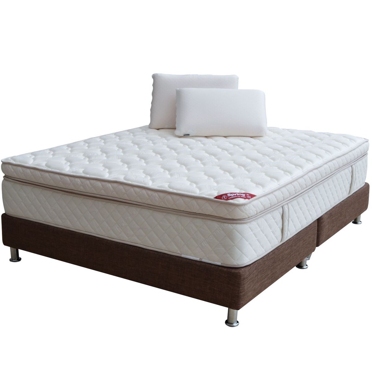 COLCHONES SPRING - Colchón con basecama Queen Espuma Boreal 160 x 190 cm + 1 Almohada Colchones Spring