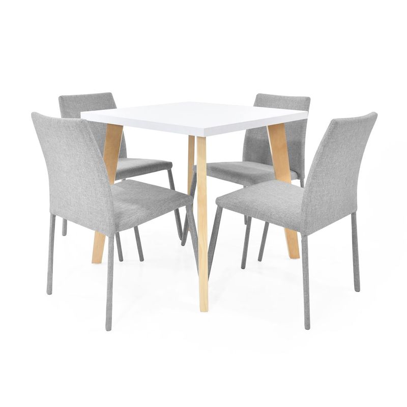 MICA - Juego de Comedor Moderno para 4 Personas Azul (Comedor + 4 Sillas) Mica