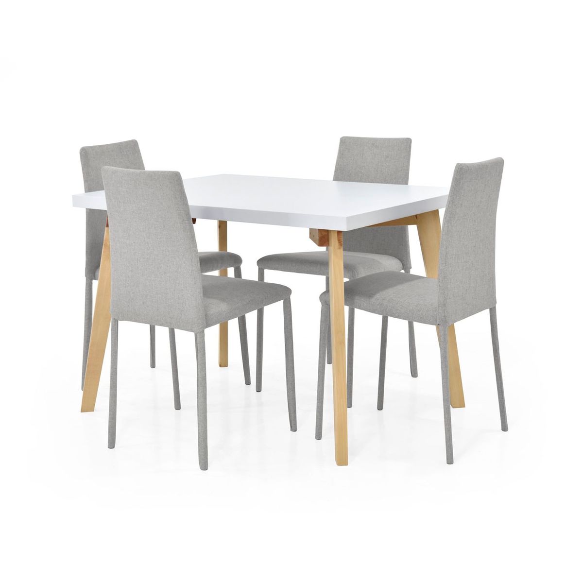 MICA - Juego de Comedor Moderno para 4 Personas Beige (Comedor + 4 Sillas) Mica