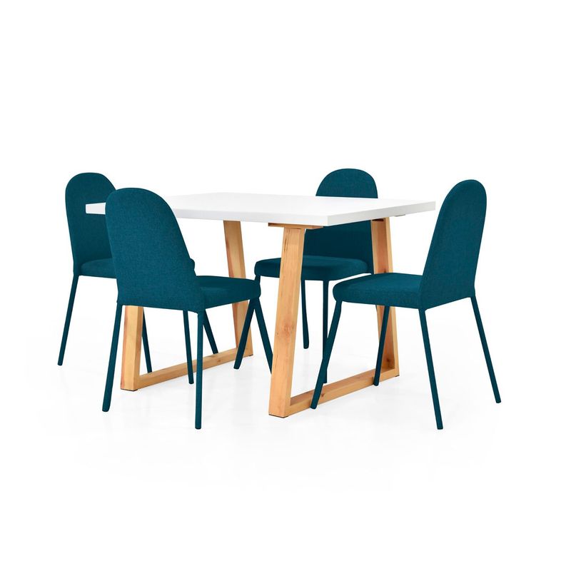 MICA - Juego de Comedor Moderno para 4 Personas Gris (Comedor + 4 Sillas) Mica