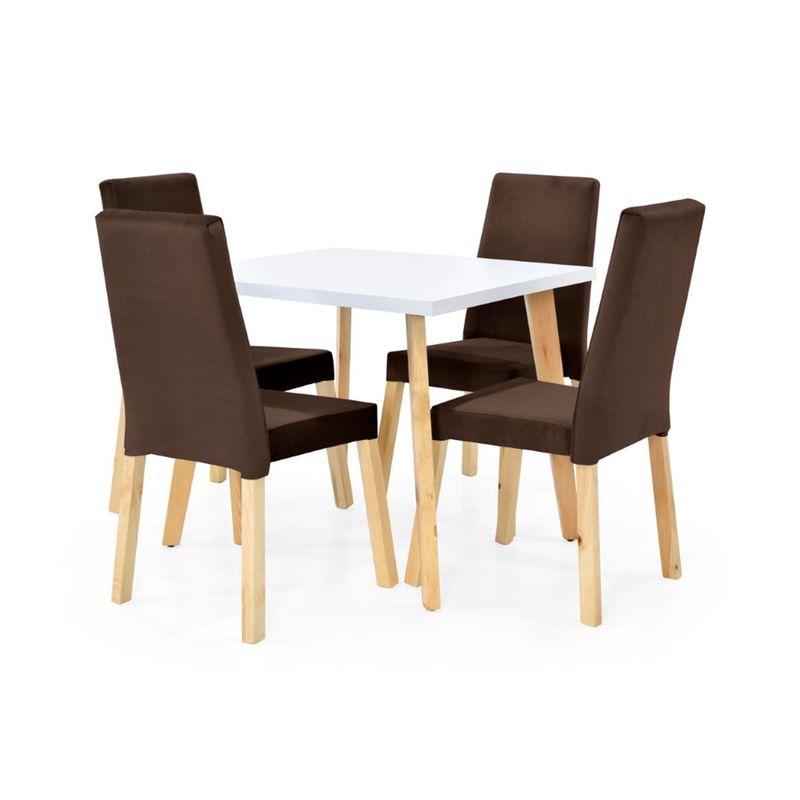 MICA - Juego de Comedor Moderno para 4 Personas Gris (Comedor + 4 Sillas) Mica