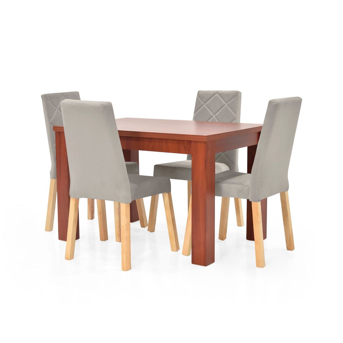 MICA - Juego de Comedor Moderno para 4 Personas Gris (Comedor + 4 Sillas) Mica