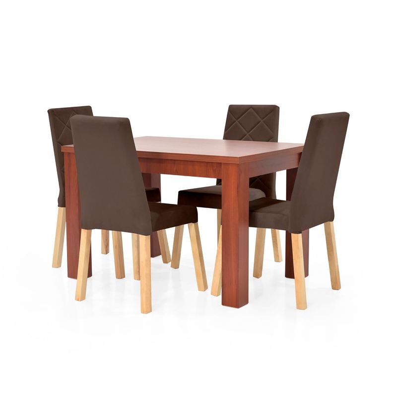 MICA - Juego de Comedor Moderno para 4 Personas Gris (Comedor + 4 Sillas) Mica