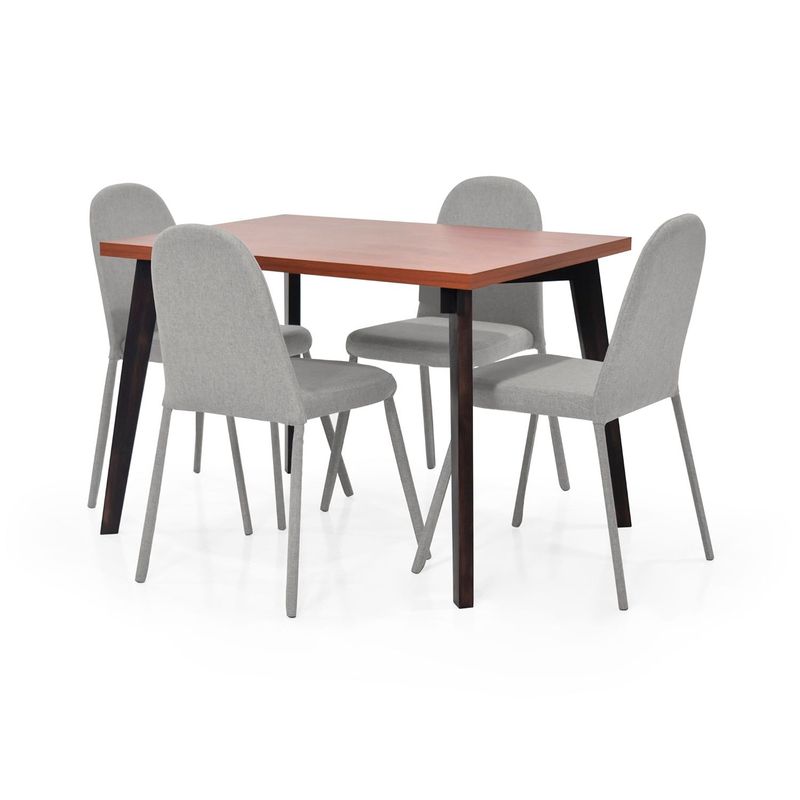MICA - Juego de Comedor Moderno para 4 Personas Gris (Comedor + 4 Sillas) Mica