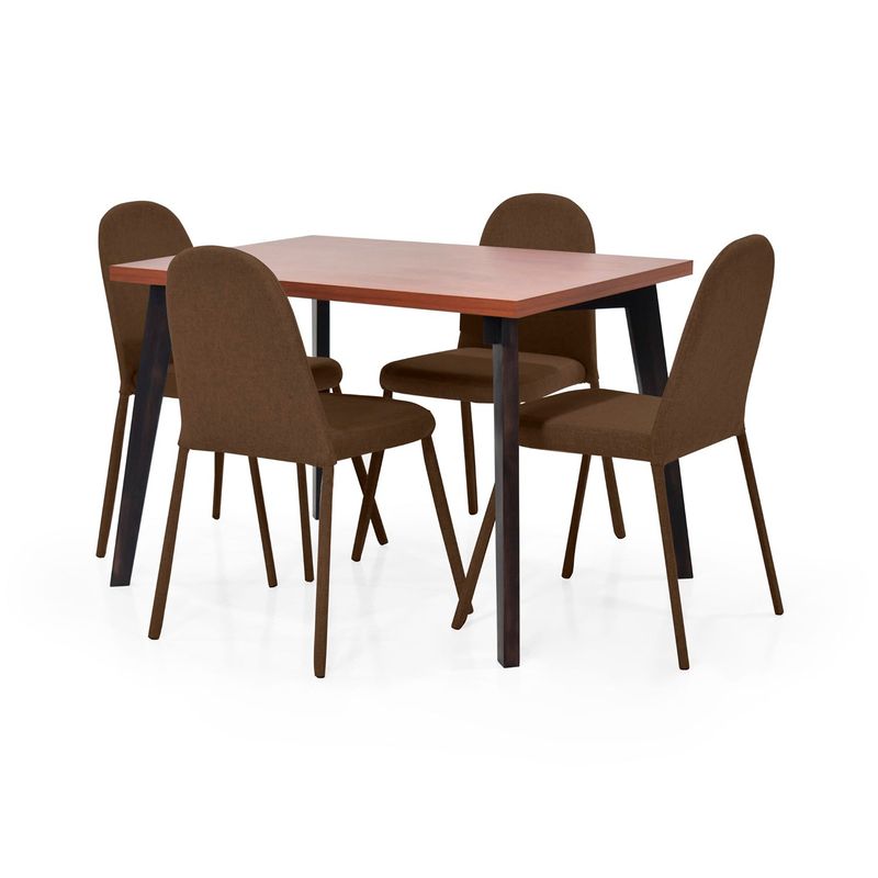 MICA - Juego de Comedor Moderno para 4 Personas Gris (Comedor + 4 Sillas) Mica