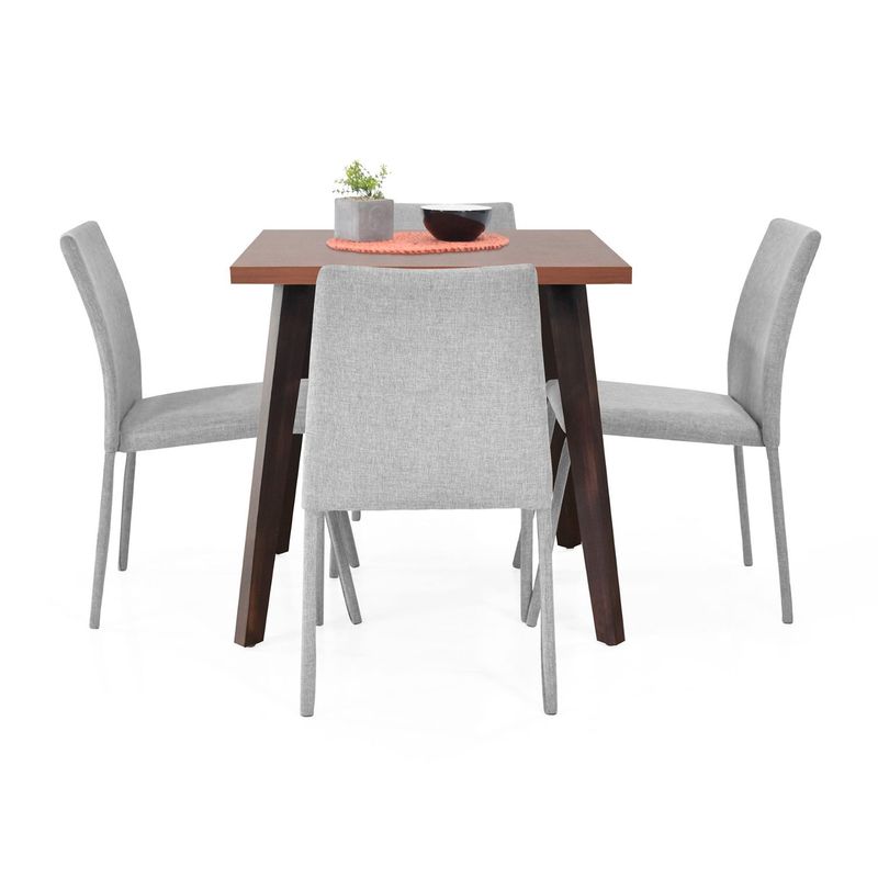 MICA - Juego de Comedor Moderno para 4 Personas Azul (Comedor + 4 Sillas) Mica