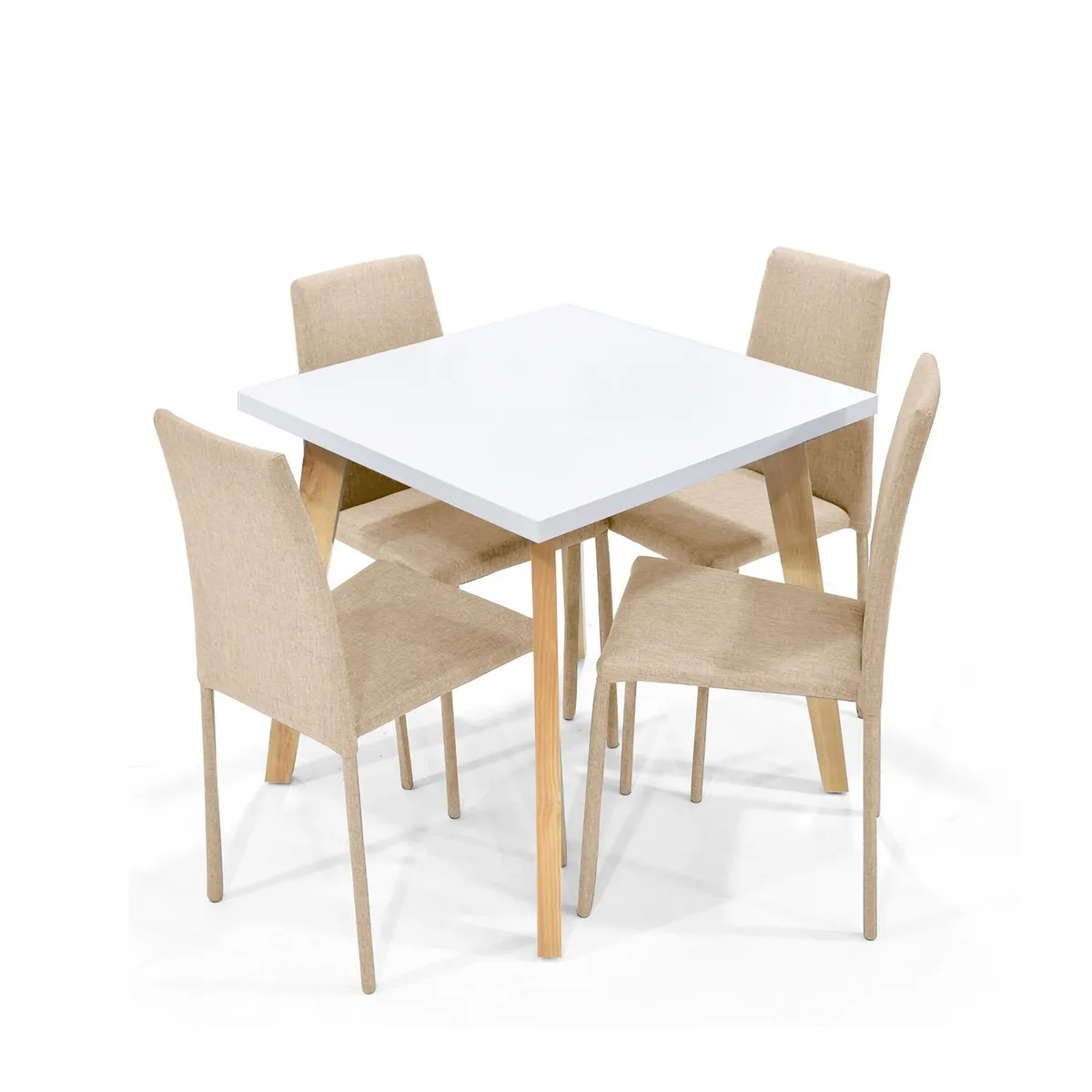 MICA - Juego de Comedor Moderno para 4 Personas Gris (Comedor + 4 Sillas) Mica