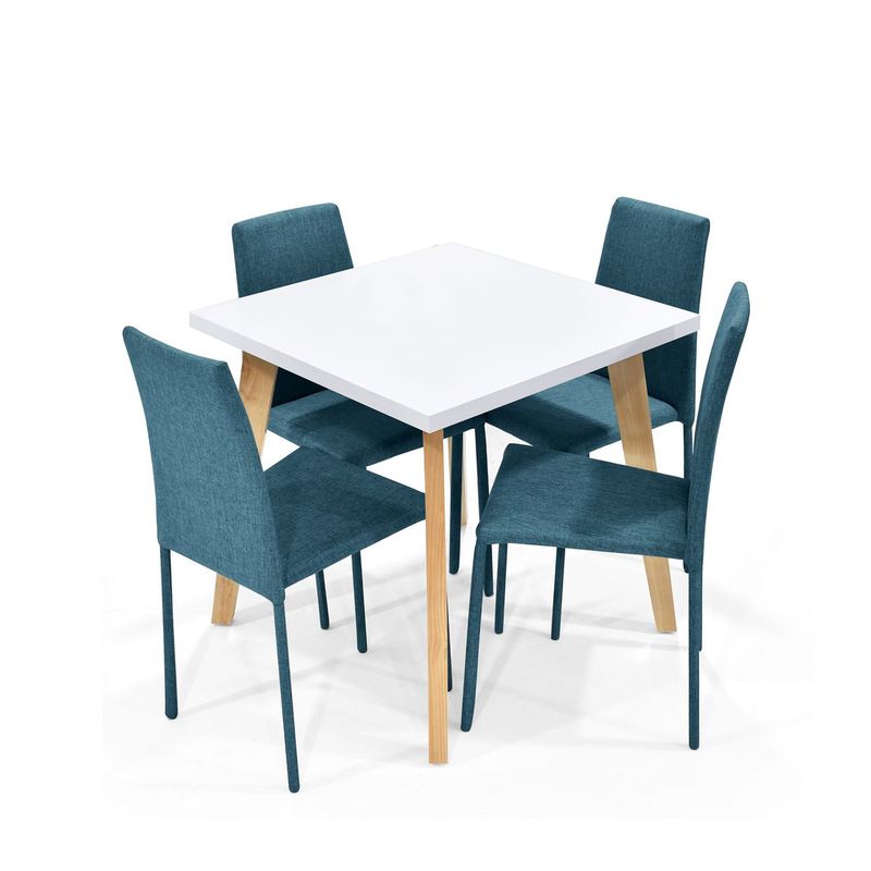 MICA - Juego de Comedor Moderno para 4 Personas Gris (Comedor + 4 Sillas) Mica