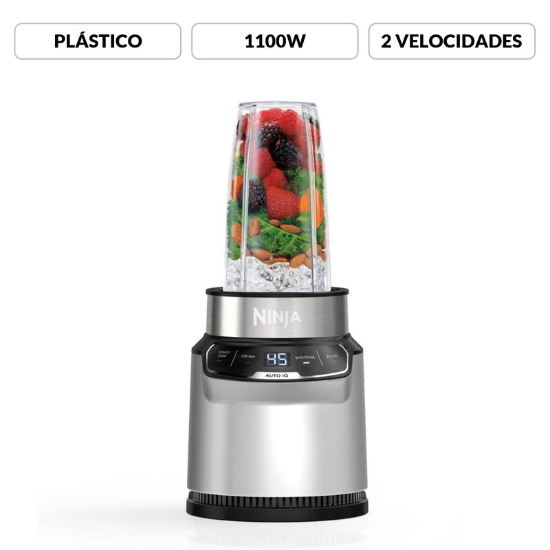 NINJA - Licuadora Ninja Nutri Blender Pro Con Auto-IQ 2 Velocidades 1100W BN401