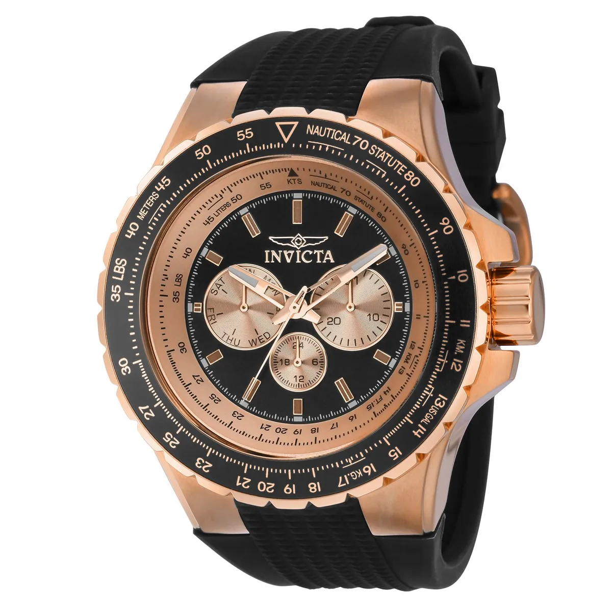 INVICTA - Reloj Invicta Hombre Aviator . Reloj Análogo Silicona Negro