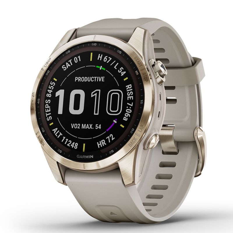 GARMIN - Smartwatch Garmin Fenix 7S Sapphire Solar  Cream Gold