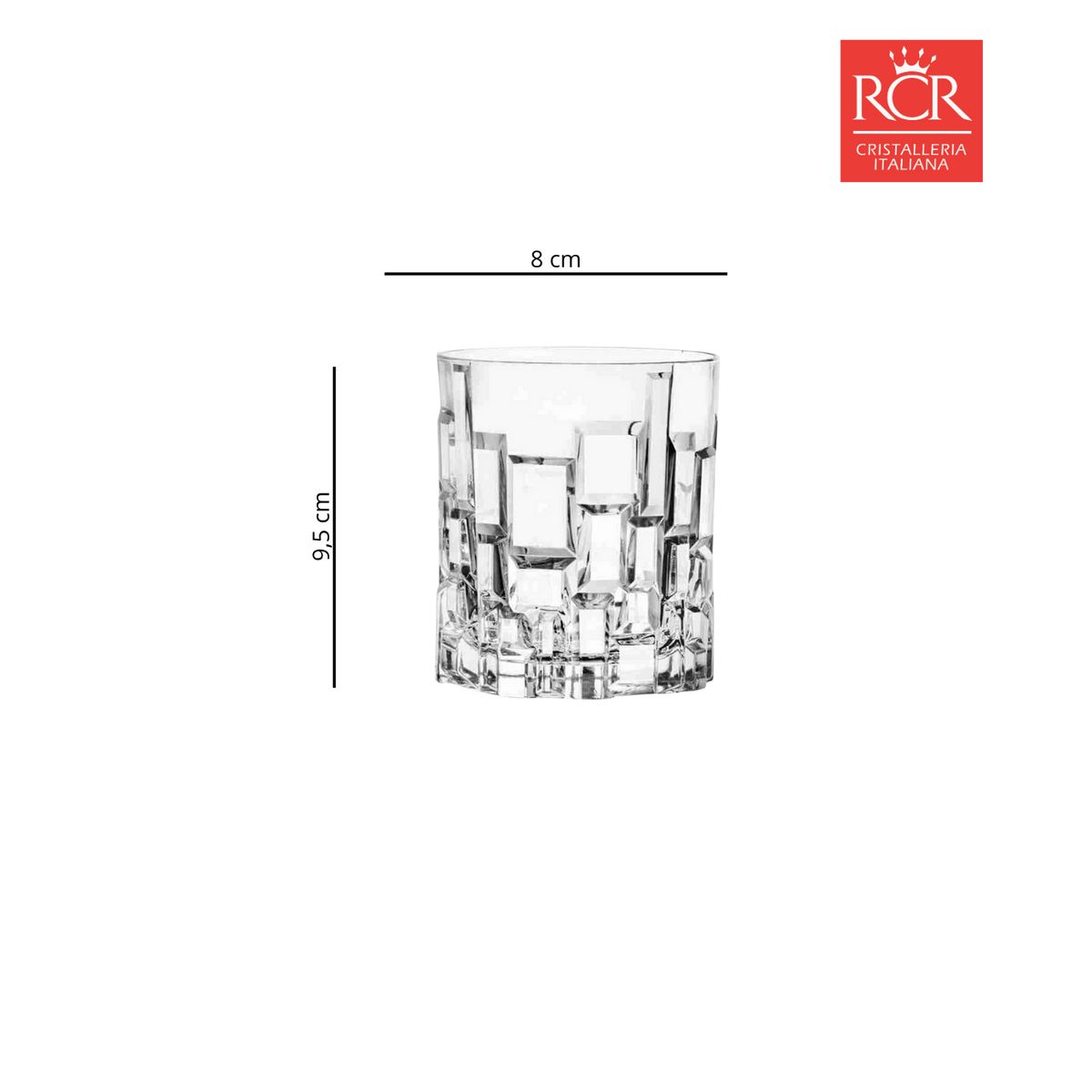 RCR - Vaso de cristal corto RCR: 330 ml 6 piezas
