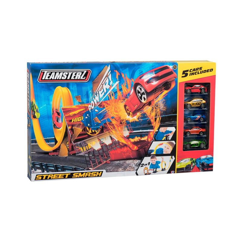  - Pista de Carros Teamsterz Street Smash x 5 Carros