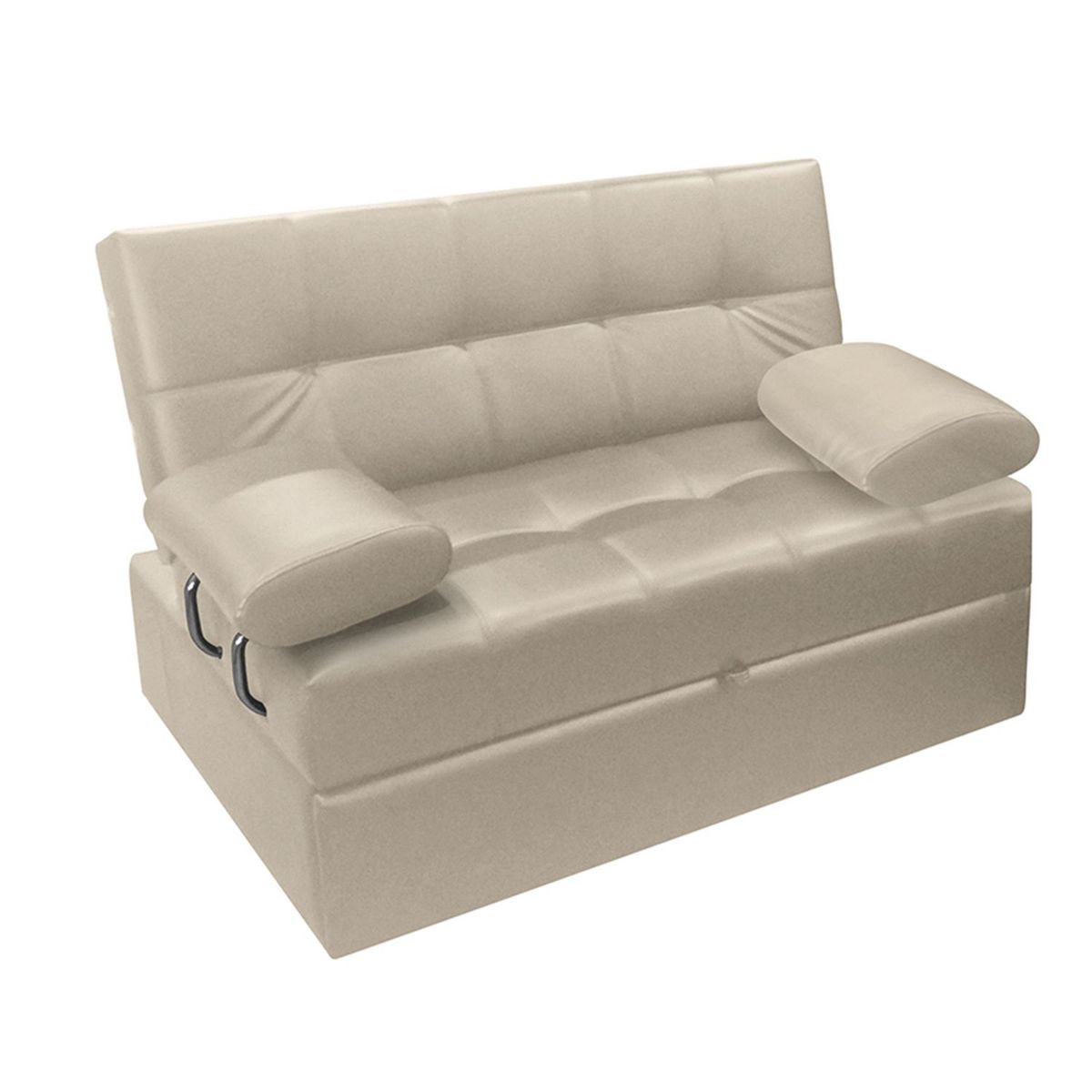 PULLMAN - Sofá Cama Moderno en Cuerina 2 Puestos Angela 130 x 49 x 96 cm Colchones Pullman