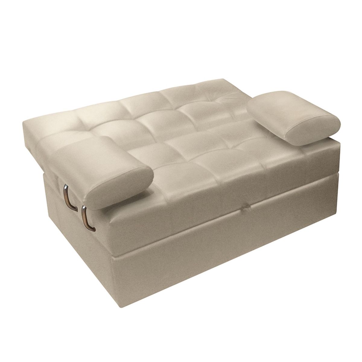 PULLMAN - Sofá Cama Moderno en Cuerina 2 Puestos Angela 130 x 49 x 96 cm Colchones Pullman