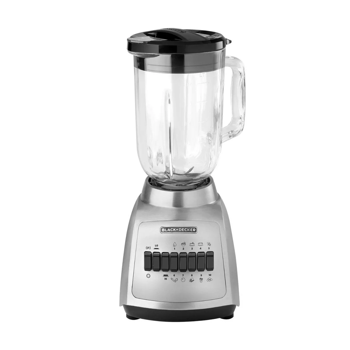 BLACK+DECKER - Licuadora BLACK+DECKER Base metal 10 Velocidades Jarra vidrio 1.25L BLBD210GSS