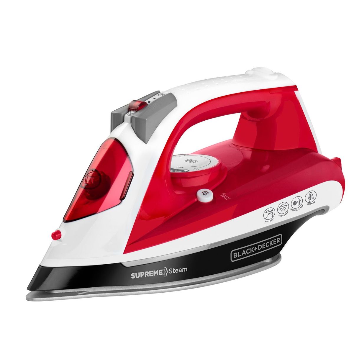 BLACK+DECKER - Plancha a Vapor Black and Decker Steam Roja