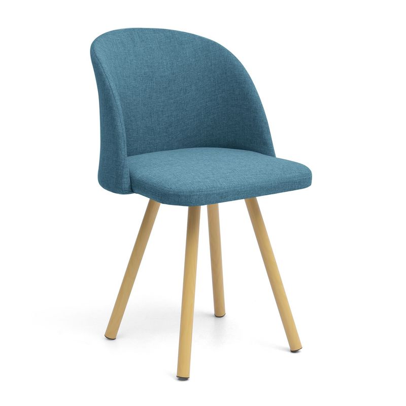 MICA - Silla de Comedor Moderna en Tela Azul (Incluye 1 Silla) Mica