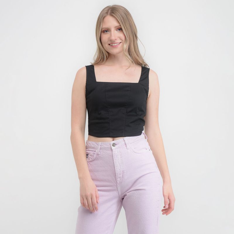 SYBILLA - Blusa para Mujer Sin mangas de Algodón Sybilla