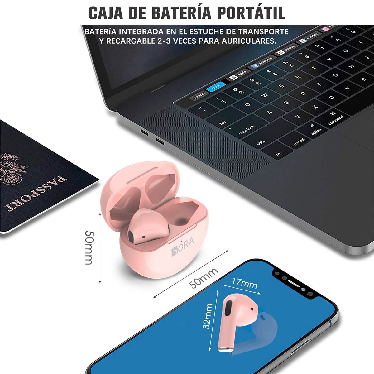 1 HORA - Audífono de diadema 1HORA Bluetooth AUT119