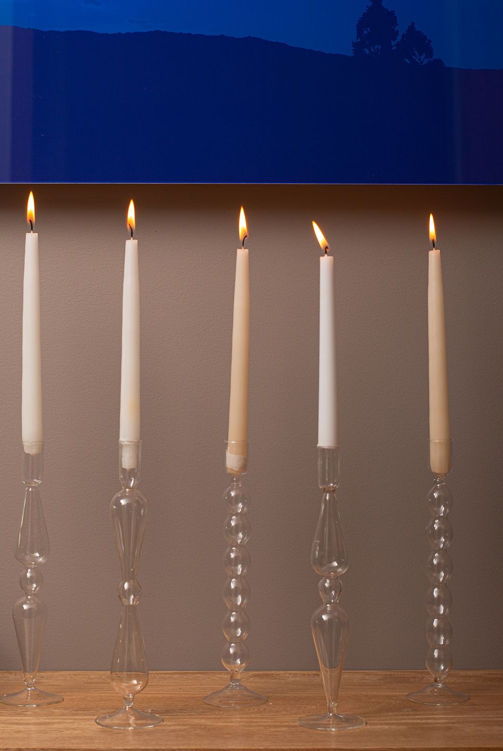 NOOK HOMEDECOR - Candelabro Vidrio 28 x  7 cm