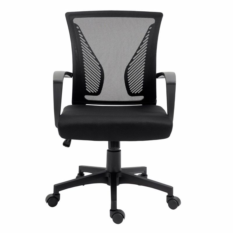 INVAL - Silla de Escritorio para Casa u Oficina Ergonómica Negro Inval
