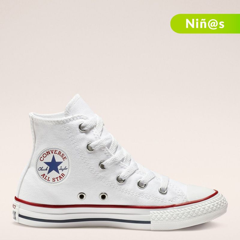 CONVERSE - Tenis Converse Blancos Chuck Taylor All Star Niño