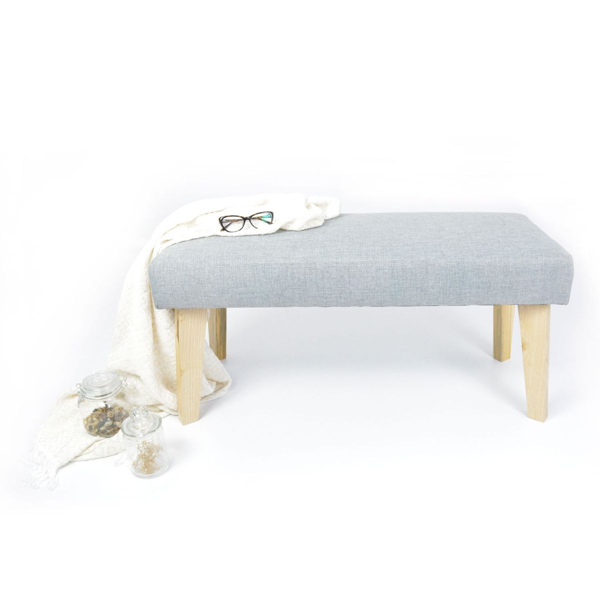 MICA - Banqueta Moderna en Madera 40 x 47 x 100 cm Mica