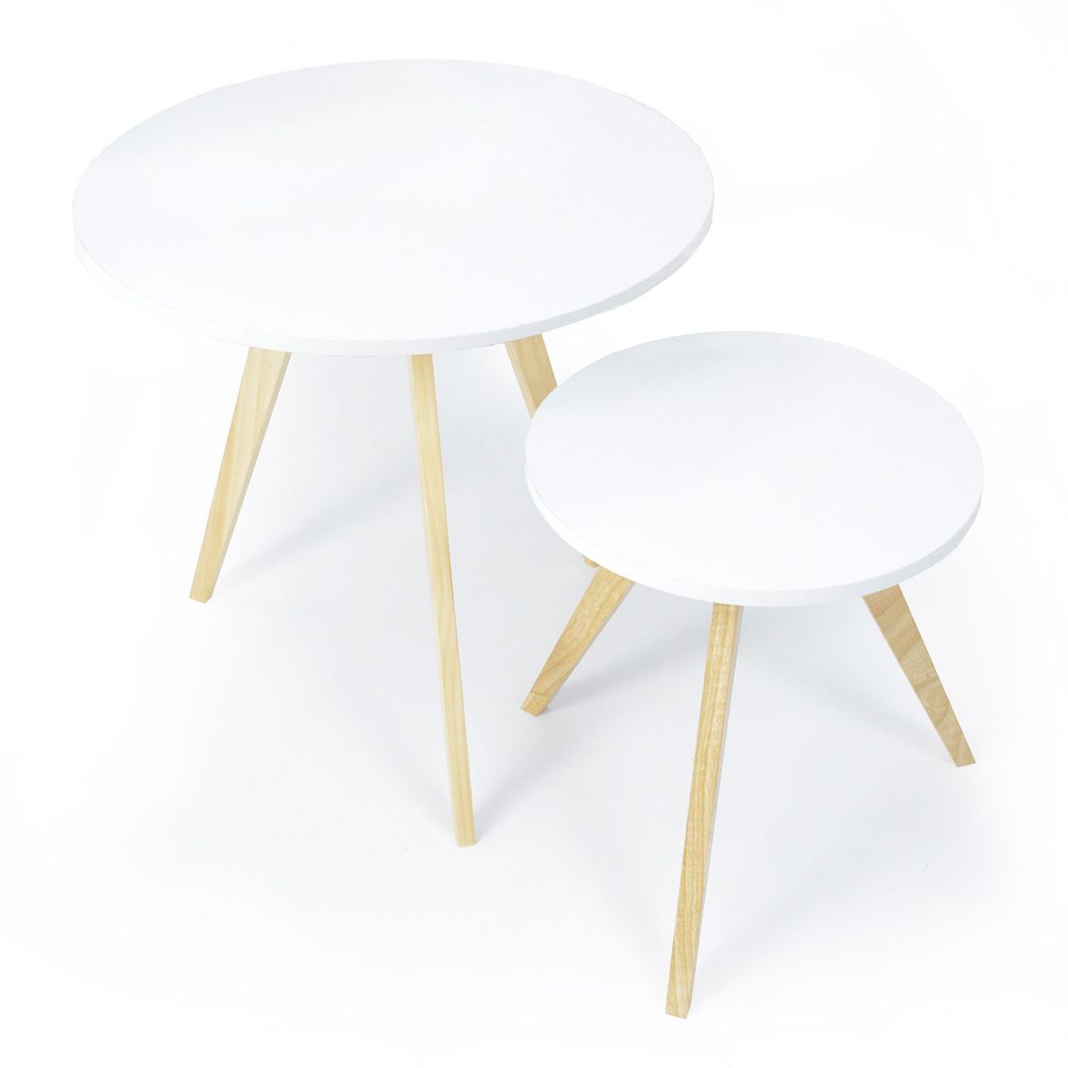 MICA - Mesa Auxiliar Moderna Redonda en Aglomerado MDP 60 x 60 x 60 cm Mica  - Mueble