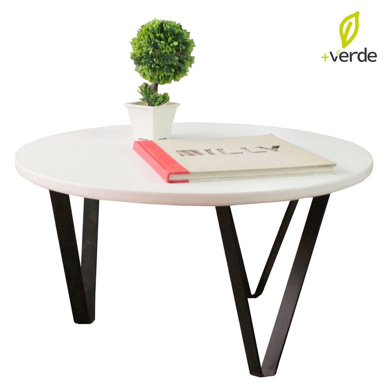 DKO DESIGN - Mesa de Centro Moderna Redonda  en Melamina  60 x 37 x 60 cm DKO Design  - Mueble